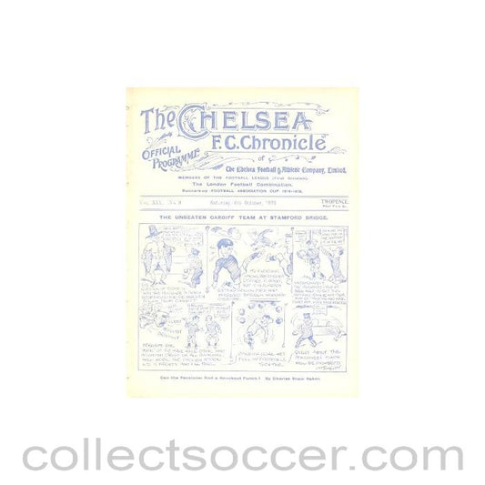 1923 - Chelsea v Cardiff City official programme 06/10/1923