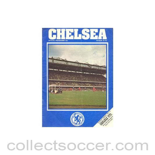 1975 - Chelsea v Carlisle United official programme 23/08/1975