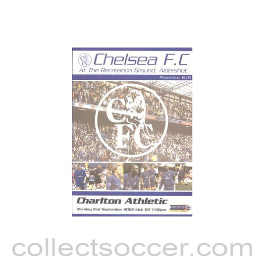 2002 - Chelsea v Charlton Athletic official programme 02/09/2002 Premier League, at Aldershot