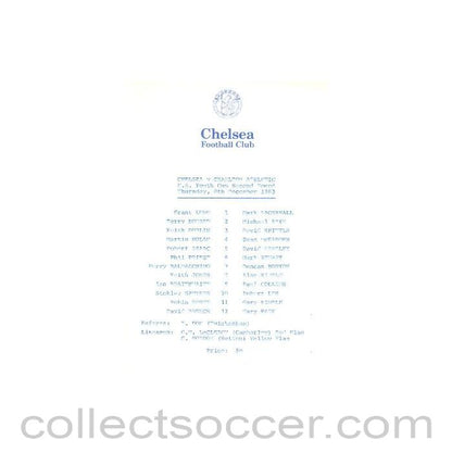 1983 - Chelsea v Charlton Athletic official programme 08/12/1983