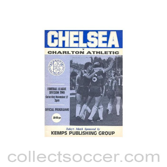 1979 - Chelsea v Charlton Athletic official programme 17/11/1979,