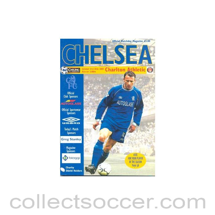 2001 - Chelsea v Charlton Athletic official programme 21/04/2001 Premier League