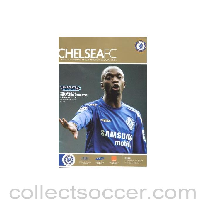 2006 - Chelsea v Charlton Athletic official programme 22/01/2006 Barclais Premiership