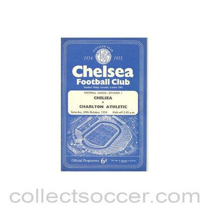 1954 - Chelsea v Charlton Athletic official programme 30/10/1954