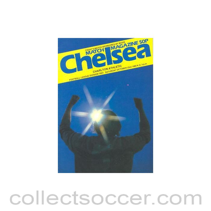 1982 - Chelsea v Charlton Athletic official programme 23/10/1982