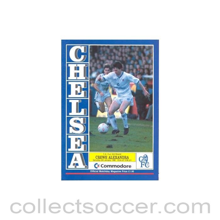 1990 - Chelsea v Crewe Alexandra official programme 06/01/1990 F.A. Cup