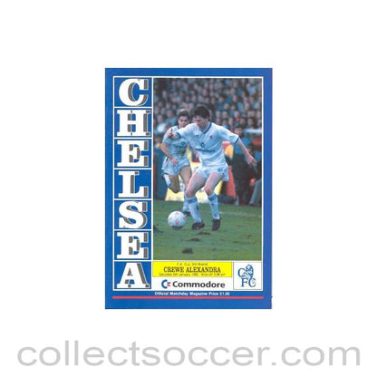 1990 - Chelsea v Crewe Alexandra official programme 06/01/1990 F.A. Cup