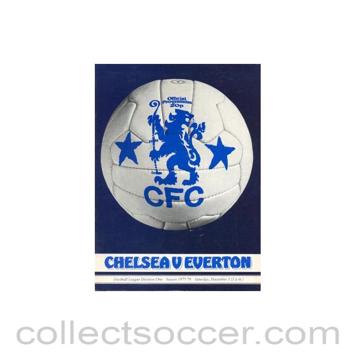 1977 - Chelsea v Everton official programme 03/12/1977