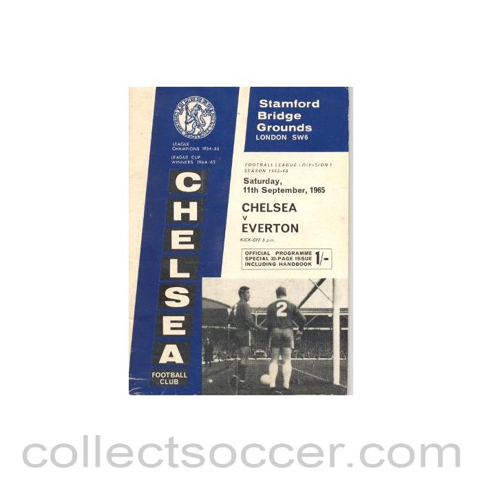 1965 - Chelsea v Everton official programme 11/09/1965