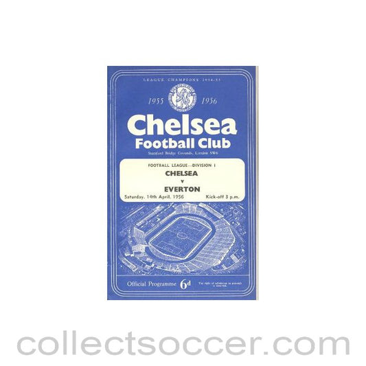1956 - Chelsea v Everton official programme 14/04/1956