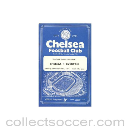 1954 - Chelsea v Everton official programme 18/09/1954