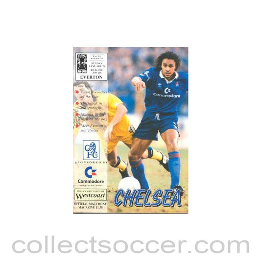 1992 - Chelsea v Everton official programme 26/01/1992