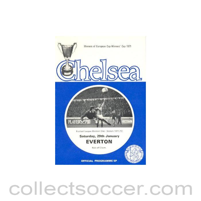 1972 - Chelsea v Everton official programme 29/01/1972 Football League