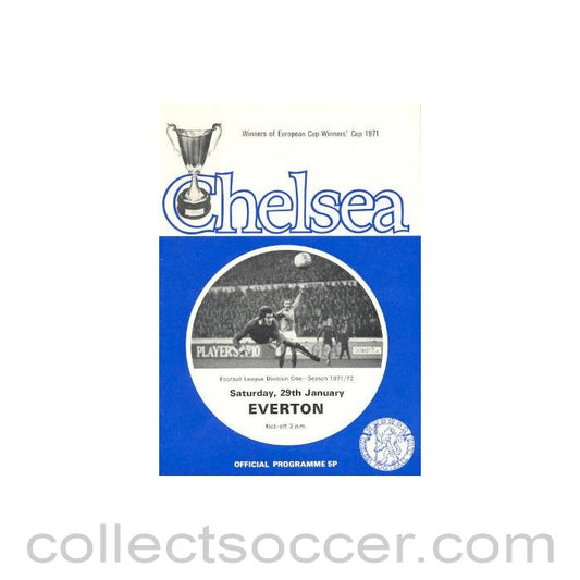 1972 - Chelsea v Everton official programme 29/01/1972 Football League