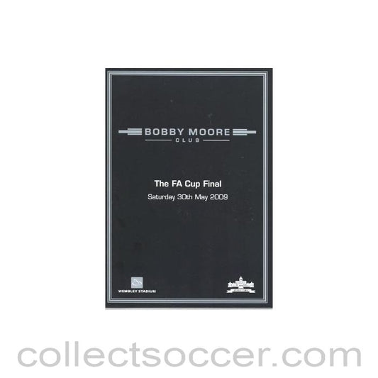 2009 - Chelsea v Everton FA Cup Final 30/05/2009 Bobby Moor ClubI Itinerary