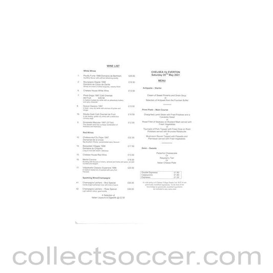 2001 - Chelsea v Everton menu 05/05/2001 Premier League