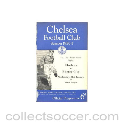 1951 - Chelsea v Exeter City official programme 31/01/1951