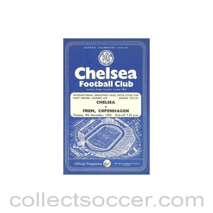 1958 - Chelsea v Frem, Copenhagen official programme 04/11/1958