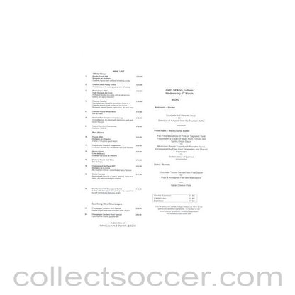 2002 - Chelsea v Fulham menu 06/03/2002 Premier League
