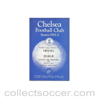 1951 - Chelsea v Fulham official programme 08/09/1951