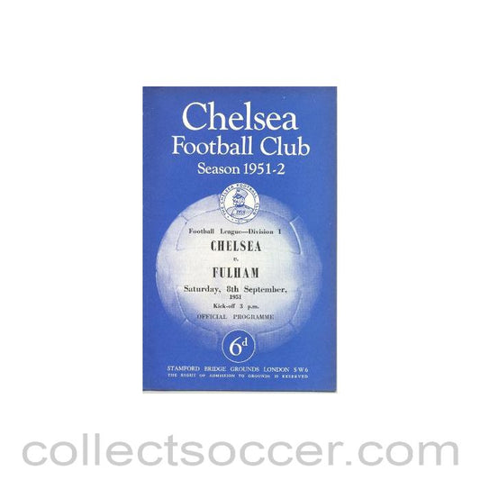 1951 - Chelsea v Fulham official programme 08/09/1951