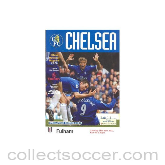 2003 - Chelsea v Fulham official programme 26/04/2003