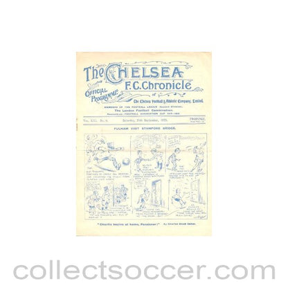 1925 - Chelsea v Fulham official programme 26/09/1925