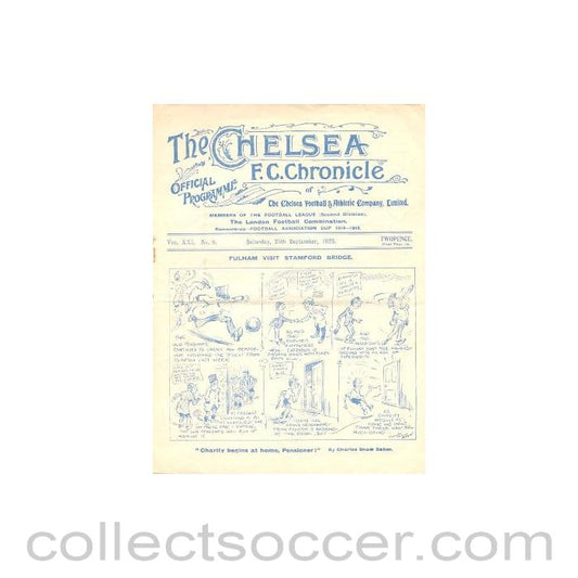 1925 - Chelsea v Fulham official programme 26/09/1925