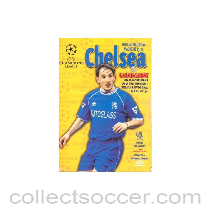 1999 - Chelsea v Galatasaray official programme 28/09/1999 Champions League