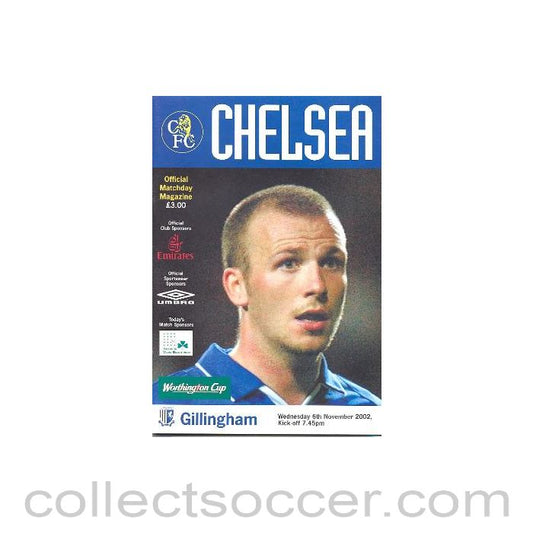 2002 - Chelsea v Gillingham official programme 06/11/2002