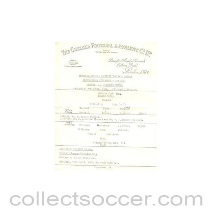 1958 - Chelsea v Hastings United official programme 09/04/1958