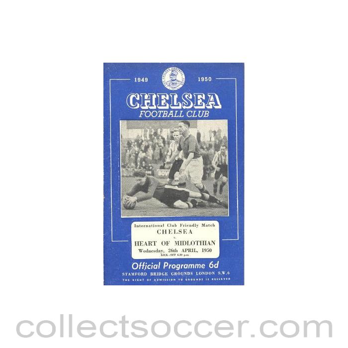 1950 - Chelsea v Heart of Midlothian official programme 26/04/1950