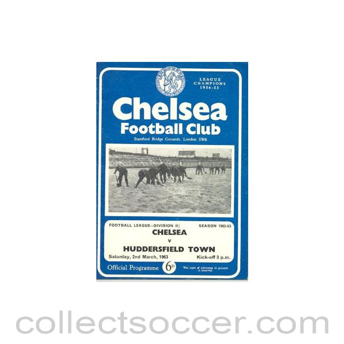 1963 - Chelsea v Huddersfield Town official programme 02/03/1963