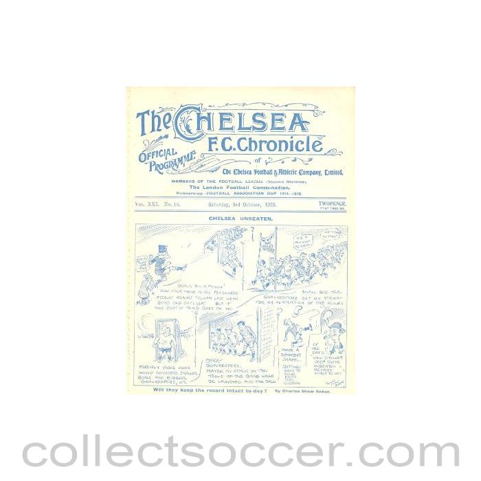 1925 - Chelsea v Hull City official programme 03/10/1925