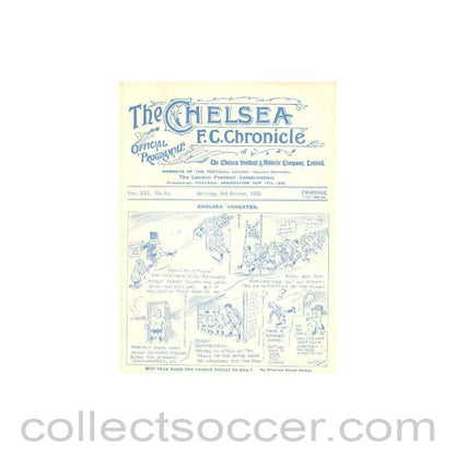 1925 - Chelsea v Hull City official programme 03/10/1925