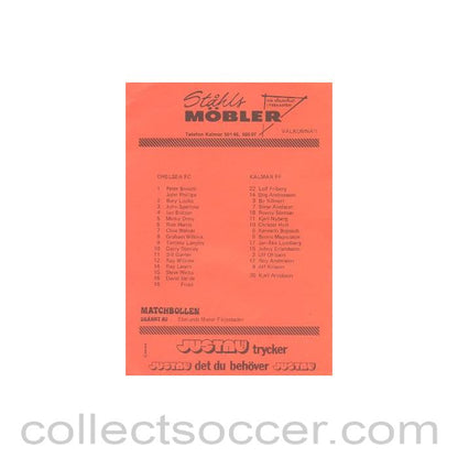 1989 - Chelsea v Kalmar official programme 1989-90