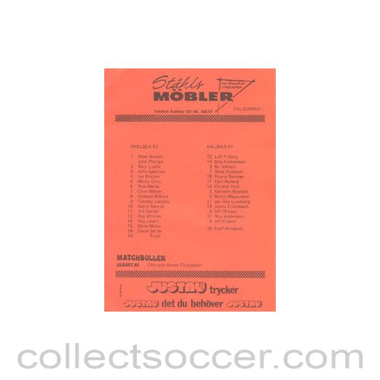 1989 - Chelsea v Kalmar official programme 1989-90