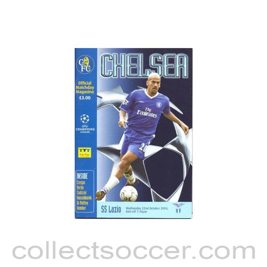 2003 - Chelsea v Lazio Official Programme 22/10/2003