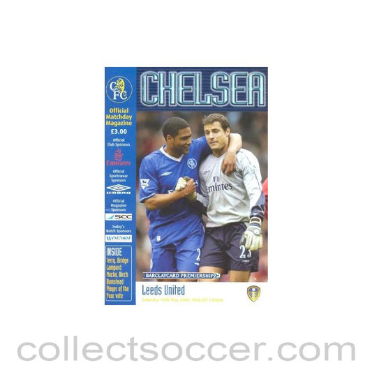 2004 - Chelsea v Leeds United official programme 15/05/2004