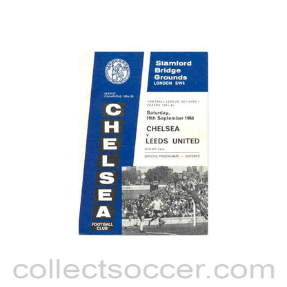 1964 - Chelsea v Leeds United official programme 19/09/1964