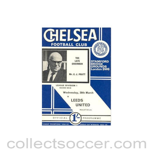 1968 - Chelsea v Leeds United official programme 20/03/1968