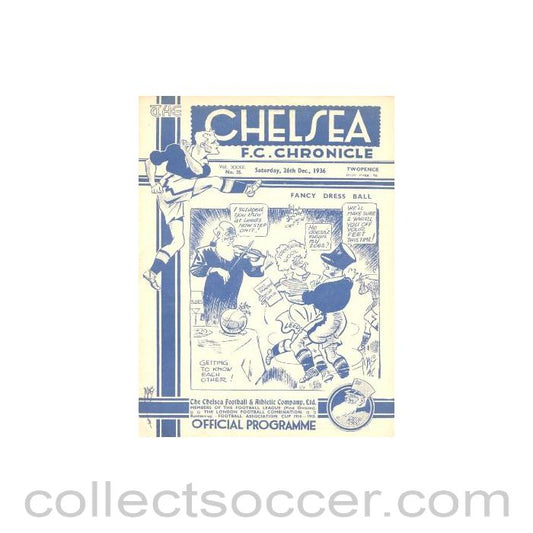 1936 - Chelsea v Leeds United official programme 26/12/1936