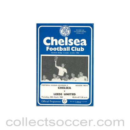 1963 - Chelsea v Leeds United official programme 30/04/1963