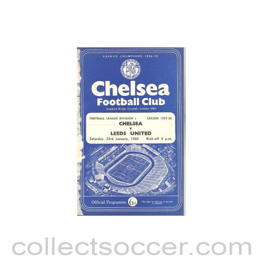 1960 - Chelsea v Leeds United official programme 23/01/1960