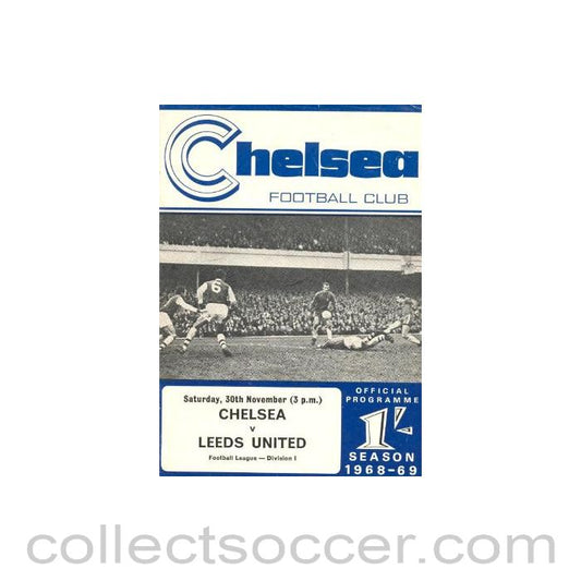 1968 - Chelsea v Leeds United official programme 30/11/1968