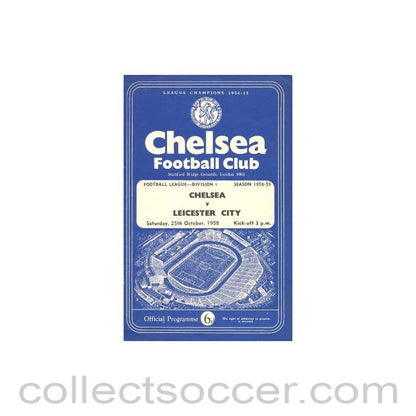 1958 - Chelsea v Leicester City official programme 25/10/1958