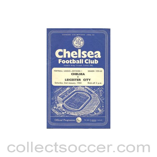 1960 - Chelsea v Leicester City official programme 02/01/1960