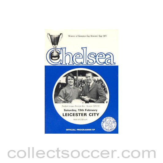1972 - Chelsea v Leicester City official programme 19/02/1972