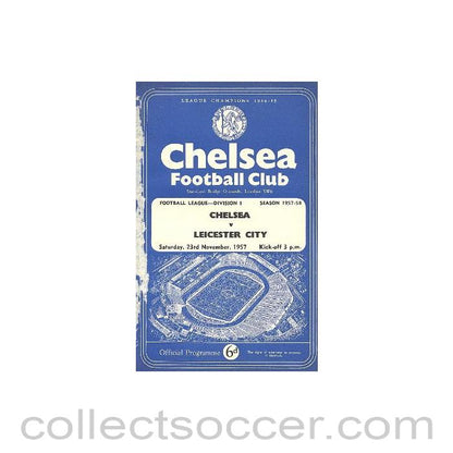1957 - Chelsea v Leicester City official programme 23/11/1957