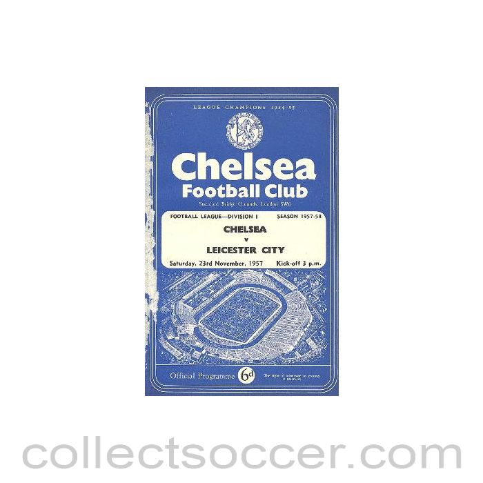 1957 - Chelsea v Leicester City official programme 23/11/1957